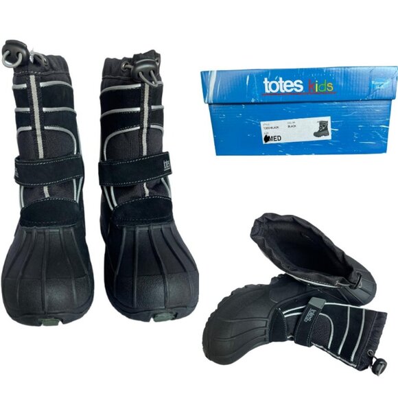 💎✨NEW IN BOX✨💎 Totes Kids TODD Black Boots - Picture 1 of 7